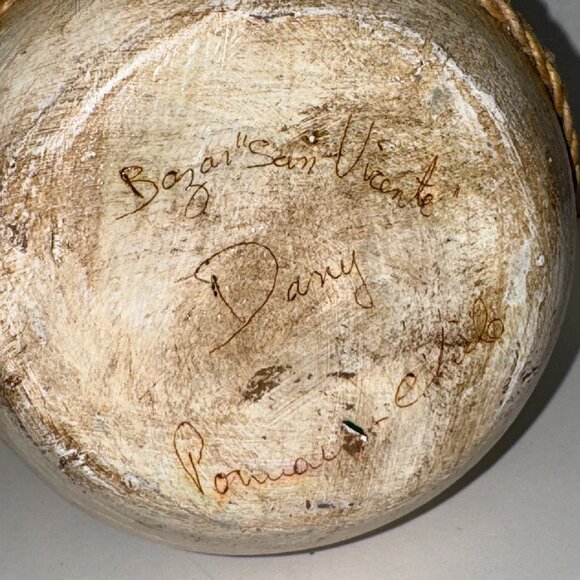 Unique Artisan Made Wedding Pottery Vase Signed from Chile Wrapped in Rope - Picture 6 of 6